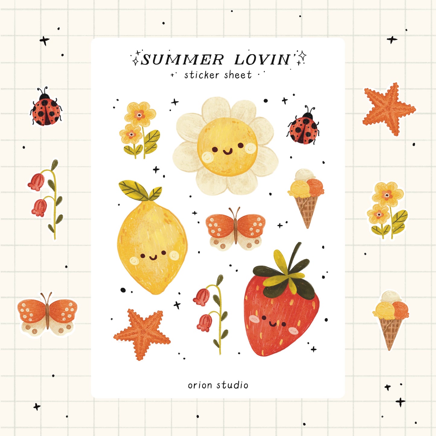 'SUMMER LOVIN' sticker sheet