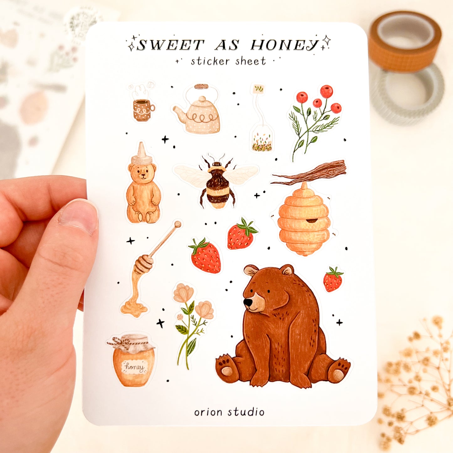 'SWEET AS HONEY' sticker sheet