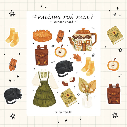 'FALLING FOR FALL' sticker sheet